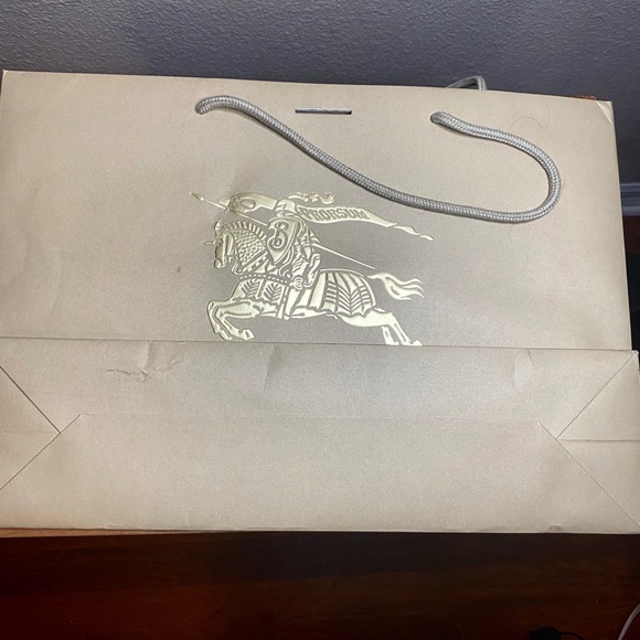 BURBERRY Gold Embossed Gift Bag - Picture 7 of 13